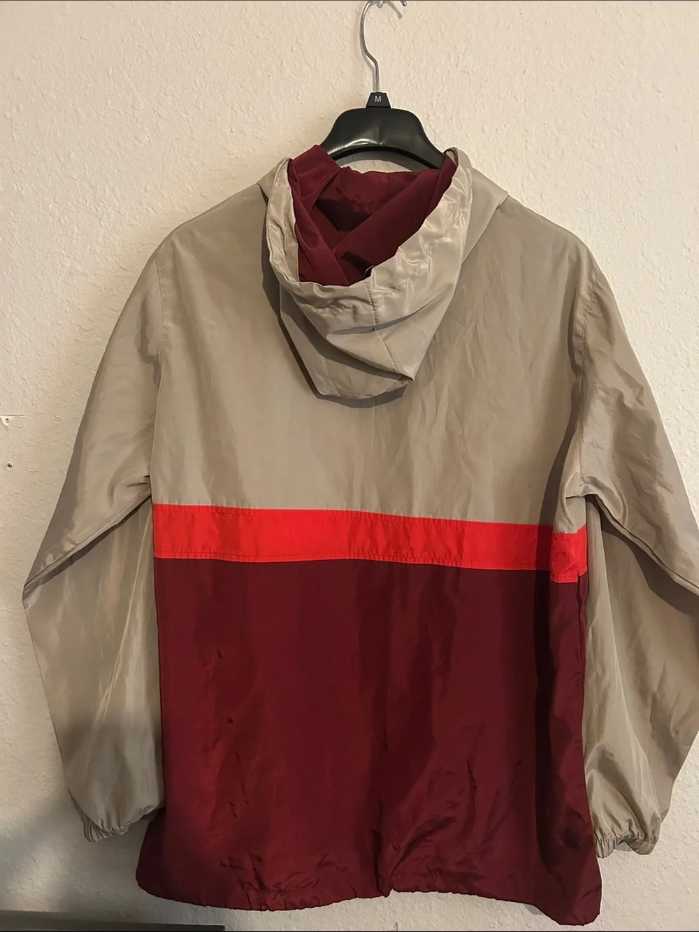 C.C. Cold Culture Men's Lightweight Anorak Jacket - Beige, Maroon & Red
